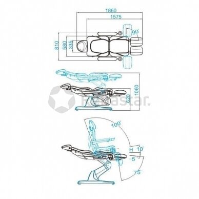 Elektrinė pedikiūro kėdė  Azzurro 870S pedi