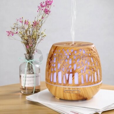 Essential oil diffuser, wood LED 400 ml