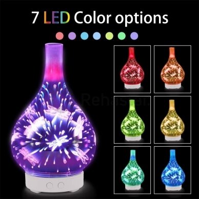 Eterinių aliejų difuzorius LED 3D 100ml