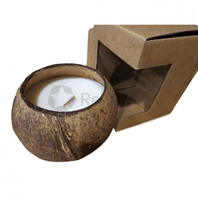 Aromātiskā svece "Coconut" dabīgā kokosriekstu čaulā