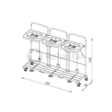 Loģistikas ratiņi VAKO120C/3 - 23048K3