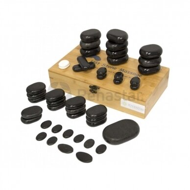 Set of 45 basalt hot stones for massage