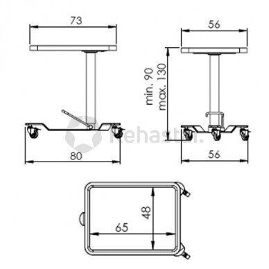 Stainless steel table for instruments MAYO 1113