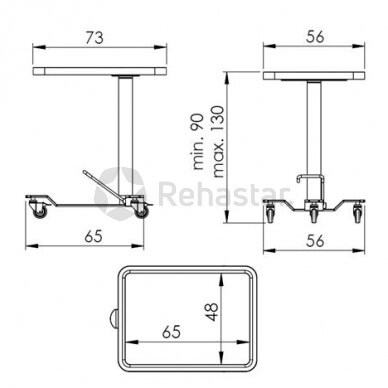 Stainless steel table for instruments MAYO 1114