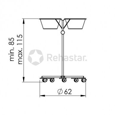 Stainless steel stand with two bowls NEREZ1012* 5 L