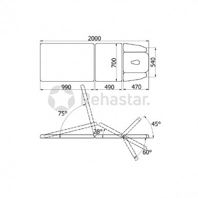 Stalas reabilitacijai JSR 3 F 3